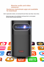 4K projector, three-color laser home ultra-high-definition smart PTZ projector, small smart blue light eye protection cocotv portable global overseas version projector wireless projection - Image 3