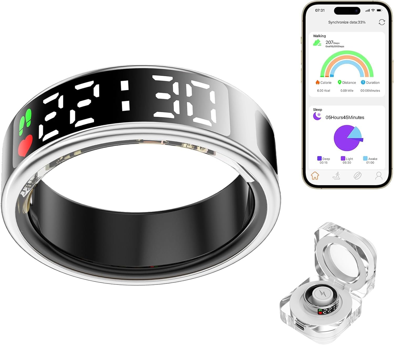 大图_22 ULTRAHUMAN Ring AIR-Smart Ring Health Tracker, Size First Sizing Kit,Sleep Tracker,Smart Ring for Men/Women,Fitness Tracker - Afbeelding 1