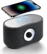 Magnetic Fluid Speaker，Dancing ferrofluid Speaker with Music Visualization Touch Control Stereo Sound + 3 Modes + 15W Wireless Charging,Creative Gifts,for Office Desktop Decor (Black)