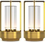 Portable Metal Table Lamp for IndoorOutdoor ,Rechargeable Cordless LED Lamp, 3-