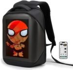 LED Backpack with App Control,16 Inch Cool DIY Pixel Art Animation Programmable Screen Laptop Backpack,Travel, Motorcycle Backpack - Image 3