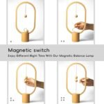 Wooden LED Battery Wall Light with Touch Switch Magnetic Cabinet Lamp 360°Rotatable Dimmable Mirror Light USB Rechargeable Wall Sconce for Bedroom Wardrobe Cabinet Bathroom Vanity Bedside - Afbeelding 4