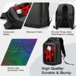 LED Backpack with App Control,16 Inch Cool DIY Pixel Art Animation Programmable Screen Laptop Backpack,Travel, Motorcycle Backpack - Image 8