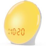 Wake Up Light Sunrise Alarm Clock for Kids, Heavy Sleepers, Bedroom, with Sunrise Simulation, Sleep Aid, Dual Alarms, FM Radio, Snooze, Nightlight, Daylight, 7 Colors, 7 Natural Sounds, Ideal for Gift - Afbeelding 6
