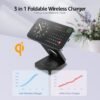 3 in 1 Wireless Charging Station Magnetic Wireless Charger,Portable Foldable Travel Essential with Nightlight Fast Charger Stand for iPhone 17 Pro Max/17 Pro/17Air/17/16/15/14/13,AirPods&Apple Watch