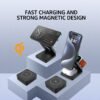 3 in 1 Wireless Charging Station Magnetic Wireless Charger,Portable Foldable Travel Essential with Nightlight Fast Charger Stand for iPhone 17 Pro Max/17 Pro/17Air/17/16/15/14/13,AirPods&Apple Watch