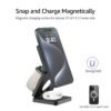 3 in 1 Wireless Charging Station Magnetic Wireless Charger,Portable Foldable Travel Essential with Nightlight Fast Charger Stand for iPhone 17 Pro Max/17 Pro/17Air/17/16/15/14/13,AirPods&Apple Watch