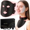 Red Light Therapy Mask for Face & Neck – 4 Light Modes with 850nm NIR, Red, Yellow & Blue LED Light Therapy, 2600mAh Rechargeable LED Face Mask for Anti-Aging, Skin Firming & Radiant Glow at Home