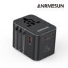 Ceptics Universal Travel Adapter, 45W International Power Adapter with PD & QC 3.0 Dual USB-C, 3 USB Travel Adapter Worldwide, Type I C G A Outlets 110V 220V A/C - EU Euro US UK (11-KU)