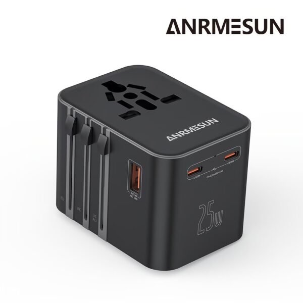 Ceptics Universal Travel Adapter, 45W International Power Adapter with PD & QC 3.0 Dual USB-C, 3 USB Travel Adapter Worldwide, Type I C G A Outlets 110V 220V A/C - EU Euro US UK (11-KU)