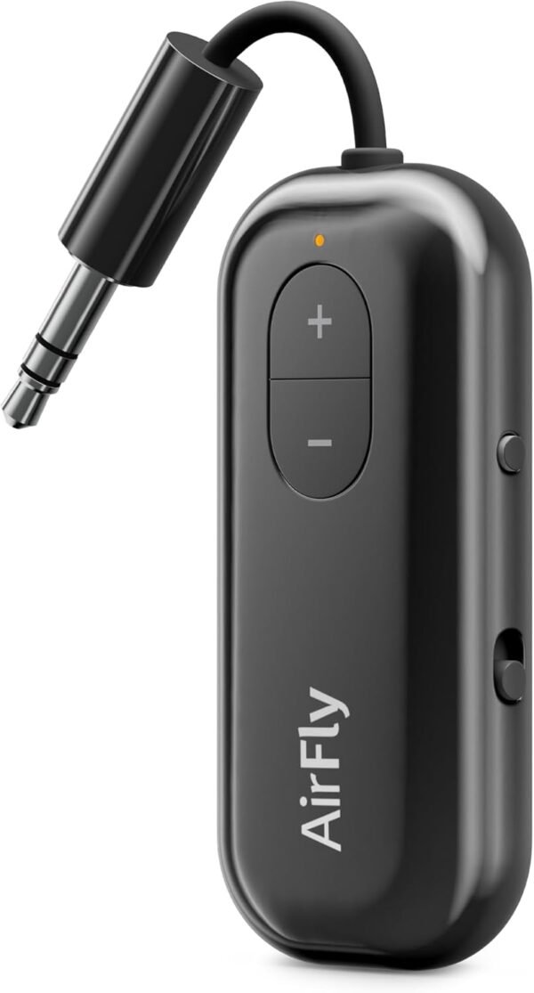 Twelve South AirFly SE | Bluetooth Wireless Audio Transmitter Adapter for AirPods/Headphones, 20+ Hr Battery, Works with 3.5mm aux Jacks on Airplanes, TVs, Gym Equipment, and Travel