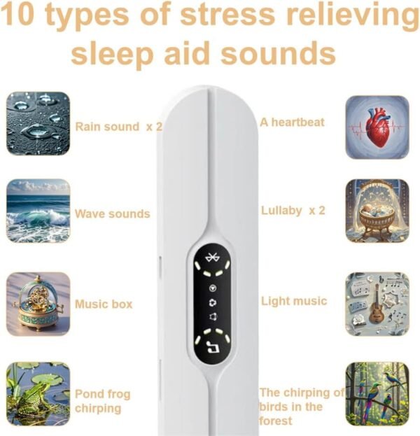 Under Pillow Speakers for Sleeping Bluetooth, Bone Conduction Technology, 3D White Noise Generator, Volume Control & Sleep Timer, TF Card Support Side Sleeper Friendly