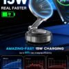 for MagSafe Car Mount Charger, 15W Fast Charging Magnetic Wireless Car Charger, Vacuum Magnetic Phone Holder [120LBS Ultra Suction Cup & 3000gf Magnet ] 780° Dashboard Car Bracket for iPhone & Android