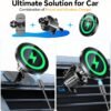 LISEN for 15W MagSafe Car Mount Charger,MagSafe Charger,Wireless Car Charger,Magnetic Phone Holder for Car,Phone Holders for Your Car Accessories for Women Men Jeep Ford F150 for iPhone 17-12,Samsung