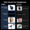 Bone Conduction Headphones, Wireless Bluetooth Open-Ear Sports Headphones with Mic, Type-C Quick Charging Long Battery Life, Upgrade Waterproof Earphones for Running, Walking, Cycling, Workout, Gift
