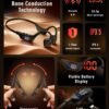 Bone Conduction Headphones, 14H Playtime Bluetooth 6.0 Open-Ear Earbuds with Mic, IPX5 Waterproof Lightweight Headset, Wireless Sport Earphones for Running, Cycling, Gym Workouts(Black