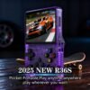 R36S Retro Handheld Game Console, 64GB Built-in Games, Save & Load Function, 3.5" IPS Screen, Portable Emulator Gaming Console for Travel, Adults & Kids (Purple R36s 3.5")