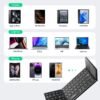 Samsers Foldable Bluetooth Keyboard with Touchpad - Portable Wireless Keyboard with Holder, Rechargeable Full Size Ultra Slim Pocket Folding Keyboards for Android Windows iOS Tablet & Laptop - Black