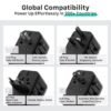 35W GaN Universal Travel Adapter,5 in1 International Power Adapter European Travel Plug Adapter with Retractable Type-C Fast Charging Station for EU/UK/US/A