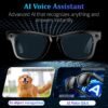 AI Smart Glasses with 8MP Camera, 1080P Video & HD Photo, Bluetooth Audio, AI Voice Assistant, Real-Time Translation, Object Recognition, Noise-Cancel Calls, Photochromic +2 Sunglasses Lenses