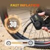 MEGAWHEELS Mini Bike Pump, Portable Bike Pump with Presta and Schrader Valve, 150/120PSI Bicycle Pump with Gauge, Auto Stop, Fast Inflation for City Bike, Road Bike, Mountain Bike