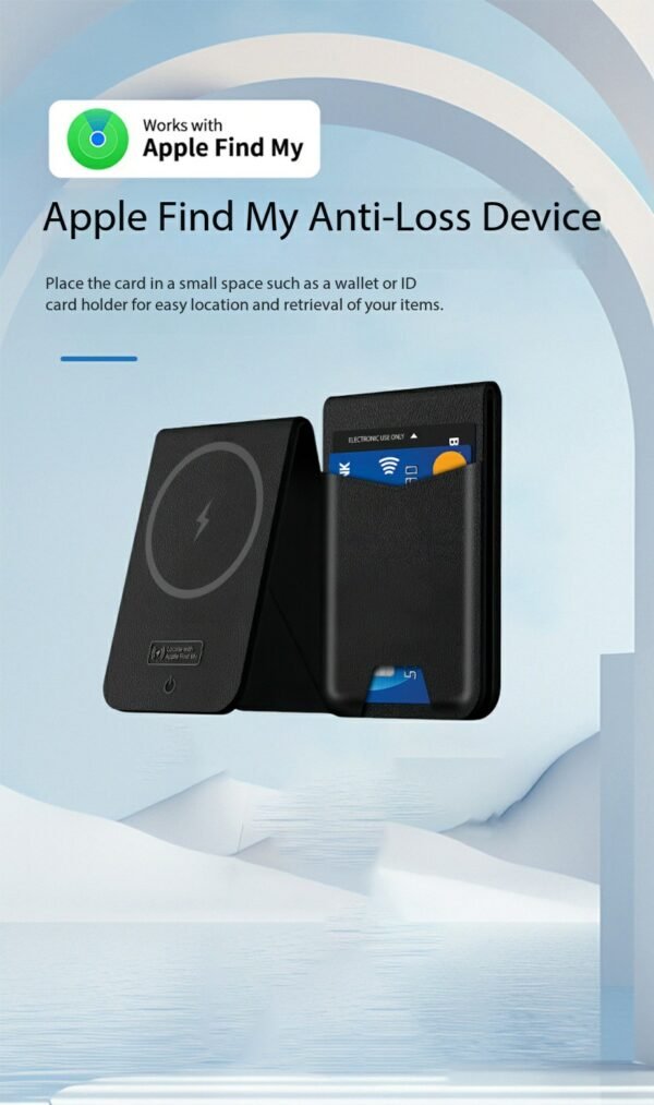 Wallet for Men, Built-in Bluetooth Tracker with Apple Find My (iOS Only), RFID Blocking Bifold Mens Air Tag Wallet with GPS Tracker, Rechargeable Wallets Finder, Gift for Him, Carbon Black