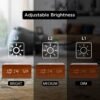 Alarm Clock with Qi Wireless Charging Pad Compatible with iPhone Samsung Wood LED Digital Clock Sound Control Function, Time Date, Temperature Display for Bedroom Office Home- Brown
