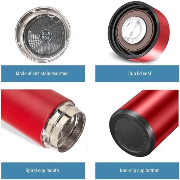 PARACITY Insulated Water Bottle, 17 oz Stainless Steel Water Bottles, Double Wall Vacuum for Hot Drinks, Metal Water Bottle Keeps Hot for 12 Hrs, Cold for 24 Hrs, for Coffee, Tea