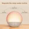 4 Sunrise Alarm Clock White Noise Machine: Natural Wake Up Light - Dimmable Clock with Bluetooth Speaker for Bedroom - 25 Sleep Sounds for Baby Adults Kids Putty