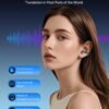 AI Translation Earbuds Real Time 198 Languages 80H Playtime Translator EarBuds Audifonos Traductores Inglés Español Wireless Earphones Bluetooth Headphones for Travel Business Meeting Learning Black