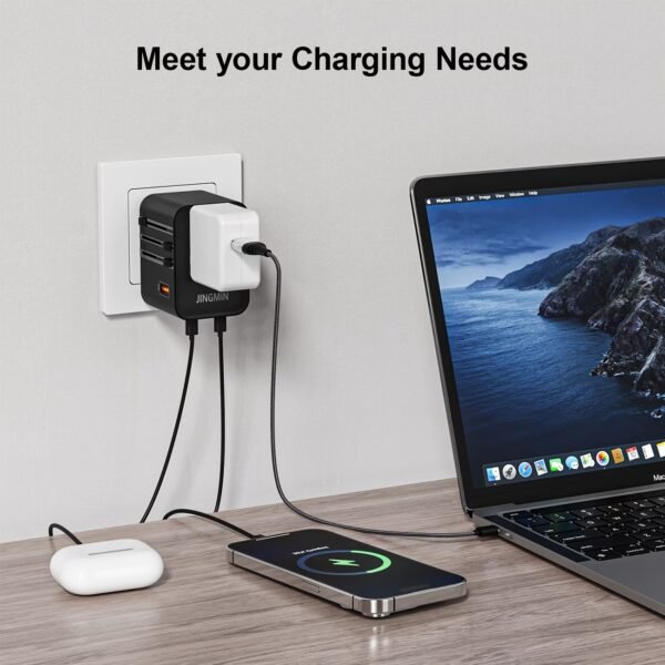 Ceptics Universal Travel Adapter, 45W International Power Adapter with PD & QC 3.0 Dual USB-C, 3 USB Travel Adapter Worldwide, Type I C G A Outlets 110V 220V A/C - EU Euro US UK (11-KU)