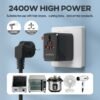 Universal Travel Adapter GaN 65W Fast Charger, 3 USB-C (Each 65W) & 1 USB-A (PD 45W), 2500W AC Outlet, International Power Adapter for Europe, UK, US, Australia, Worldwide Travel Plug Adapter