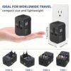 Travel Adapter with USB, Universal All in One Worldwide Travel Adapter Power Converters Wall Charger AC Power Plug Adaptor with 2 USB Ports Charging Ports for USA EU UK AUS