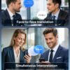 AI Translation Earbuds Real Time 198 Languages 80H Playtime Translator EarBuds Audifonos Traductores Inglés Español Wireless Earphones Bluetooth Headphones for Travel Business Meeting Learning Black