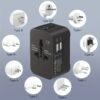 Travel Adapter with USB, Universal All in One Worldwide Travel Adapter Power Converters Wall Charger AC Power Plug Adaptor with 2 USB Ports Charging Ports for USA EU UK AUS