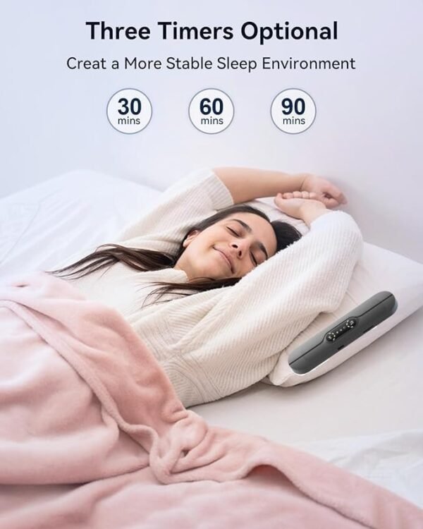 Under Pillow Speakers for Sleeping Bluetooth, Bone Conduction Technology, 3D White Noise Generator, Volume Control & Sleep Timer, TF Card Support Side Sleeper Friendly