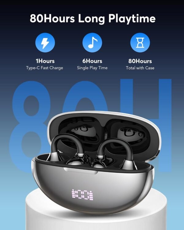 AI Translation Earbuds Real Time 198 Languages 80H Playtime Translator EarBuds Audifonos Traductores Inglés Español Wireless Earphones Bluetooth Headphones for Travel Business Meeting Learning Black