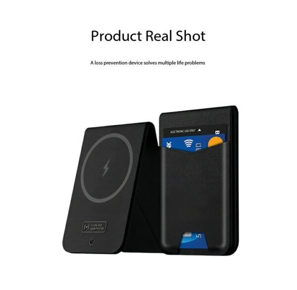 Wallet for Men, Built-in Bluetooth Tracker with Apple Find My (iOS Only), RFID Blocking Bifold Mens Air Tag Wallet with GPS Tracker, Rechargeable Wallets Finder, Gift for Him, Carbon Black