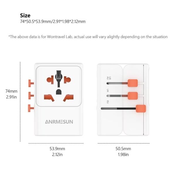 TESSAN Universal Travel Adapter, 65W GaN International Plug Adaptor with 4 USB(2 USB C) Charging Ports, Worldwide Power Outlet for US to European EU UK AUS Ireland(Type C/G/A/I)
