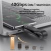 VAFOTON PD 240W Short USB C Cable/USB 4.0 USB C Short Cable/40Gbps Data Transfer, 8K 60Hz Video Display, Thunderbolt 3/4 for 1Phone16/15, Ma-Book/1Pad Series, Samsung Galaxy, Android Auto, VR