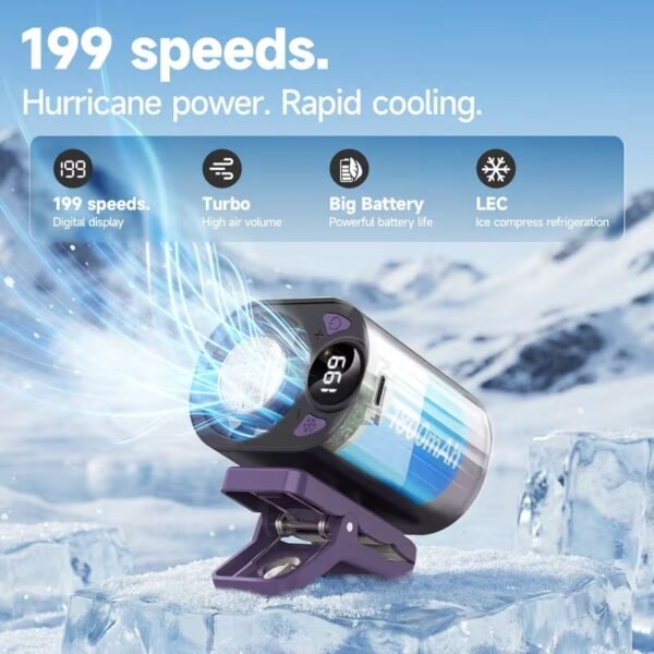 MUXNW Mini Turbo Jet Fan: Portable Small Pocket Handheld Personal Rechargeable Battery Operated USB Charger Keeping Cool In Hot Weather For Travel Beach (Gray)