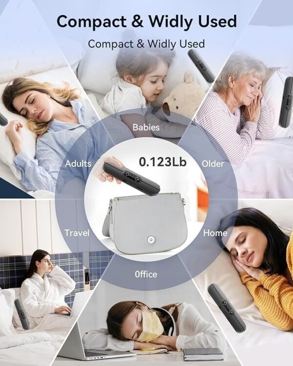 Under Pillow Speakers for Sleeping Bluetooth, Bone Conduction Technology, 3D White Noise Generator, Volume Control & Sleep Timer, TF Card Support Side Sleeper Friendly