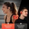 Bone Conduction Headphones, 14H Playtime Bluetooth 6.0 Open-Ear Earbuds with Mic, IPX5 Waterproof Lightweight Headset, Wireless Sport Earphones for Running, Cycling, Gym Workouts(Black