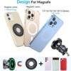 LISEN for 15W MagSafe Car Mount Charger,MagSafe Charger,Wireless Car Charger,Magnetic Phone Holder for Car,Phone Holders for Your Car Accessories for Women Men Jeep Ford F150 for iPhone 17-12,Samsung