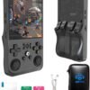 R36S Retro Handheld Game Console, 64GB Built-in Games, Save & Load Function, 3.5" IPS Screen, Portable Emulator Gaming Console for Travel, Adults & Kids (Purple R36s 3.5")