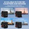 Universal Travel Adapter GaN 65W Fast Charger, 3 USB-C (Each 65W) & 1 USB-A (PD 45W), 2500W AC Outlet, International Power Adapter for Europe, UK, US, Australia, Worldwide Travel Plug Adapter