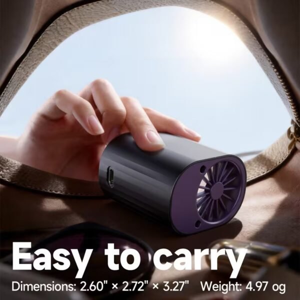 MUXNW Mini Turbo Jet Fan: Portable Small Pocket Handheld Personal Rechargeable Battery Operated USB Charger Keeping Cool In Hot Weather For Travel Beach (Gray)