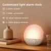 8 Sunrise Alarm Clock White Noise Machine: Natural Wake Up Light - Dimmable Clock with Bluetooth Speaker for Bedroom - 25 Sleep Sounds for Baby Adults Kids Putty