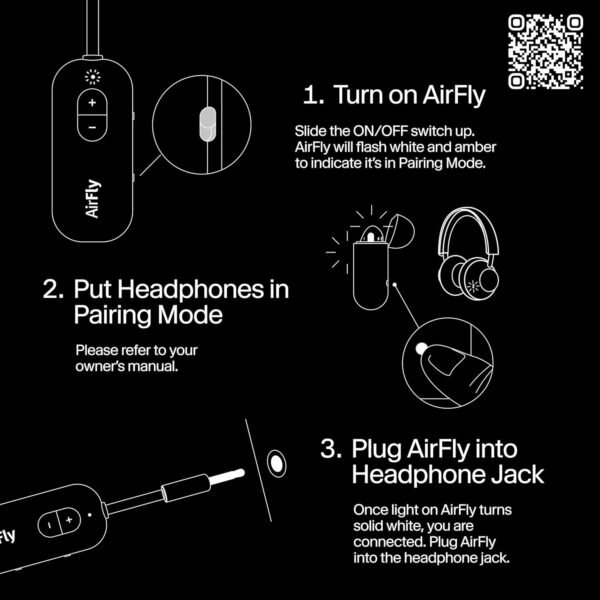 Twelve South AirFly SE | Bluetooth Wireless Audio Transmitter Adapter for AirPods/Headphones, 20+ Hr Battery, Works with 3.5mm aux Jacks on Airplanes, TVs, Gym Equipment, and Travel