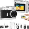 Keychain Camera, 16GB Mini Digital Camera with Built-in Flash & Retro Filters, Pocket Mini Camera for Travel, Vlogging, Birthday Gift for Friends